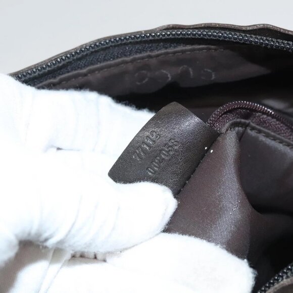 GUCCI Shoulder Bag Canvas Gray Silver - Picture 13 of 14